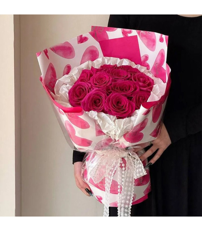 PAPEL COREANO ESTAMPADO CORAZONES 57CM 20PCS