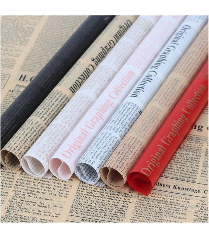 PAPEL COREANO ESTAMPADO PERIODICO 58CM 20PCS