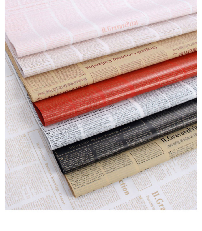 PAPEL COREANO ESTAMPADO PERIODICO 58CM 20PCS