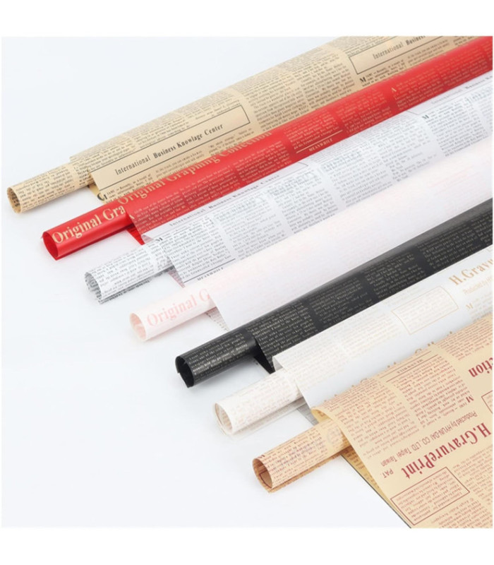 PAPEL COREANO ESTAMPADO PERIODICO 58CM 20PCS