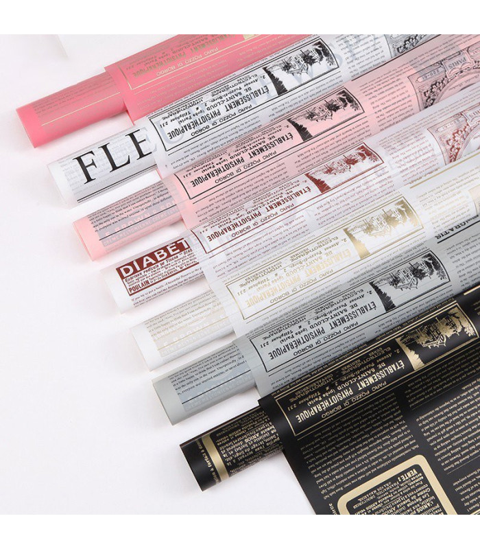 PAPEL COREANO ESTAMPADO PERIODICO 57CM 20PCS