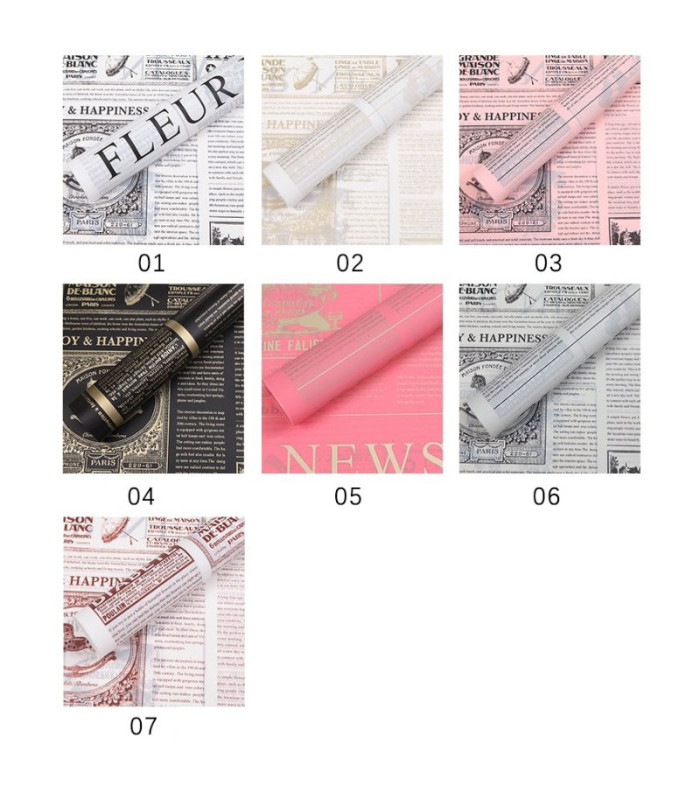 PAPEL COREANO ESTAMPADO PERIODICO 57CM 20PCS