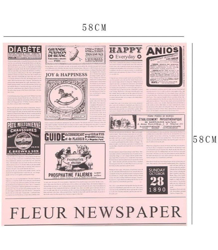 PAPEL COREANO ESTAMPADO PERIODICO 57CM 20PCS