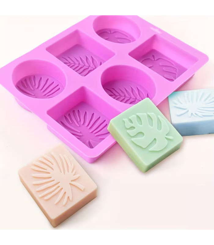 MOLDE SILICONA P/JABON 6 DIVISIONES HOJA 22.5x1