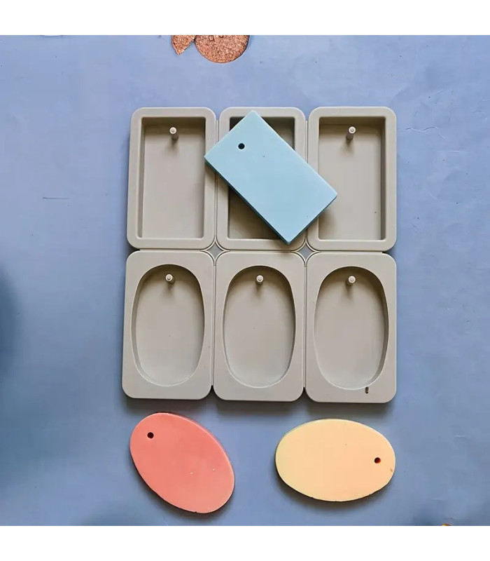 MOLDE SILICONA COLGANTE CON AGUJERO 6DIV 25x23CM