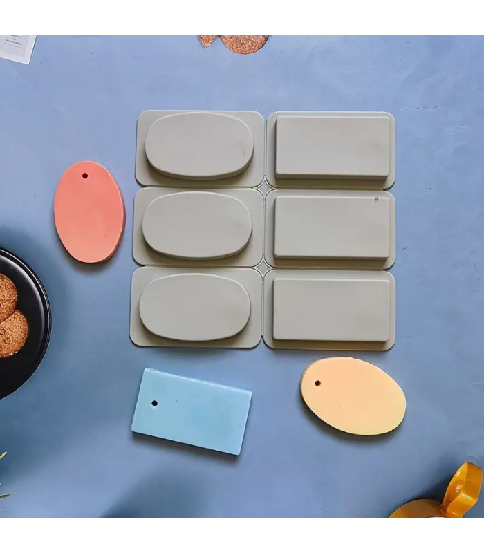 MOLDE SILICONA COLGANTE CON AGUJERO 6DIV 25x23CM