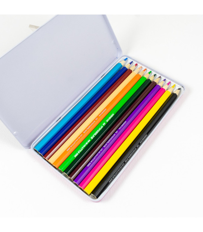 Lapiz de color caja de metal 12 piezas