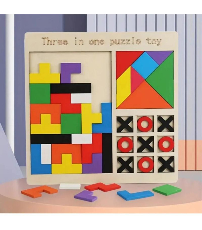 TABLERO 3 JUEGOS EN 1 22.5x22.5CM