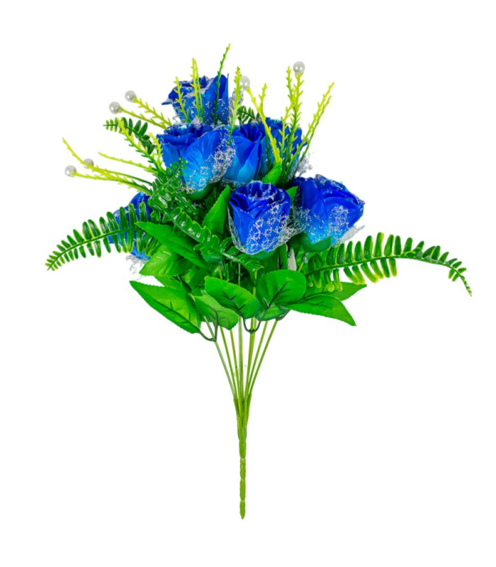 FLOR ROSA TUL BRILLOSO 9CABEZA