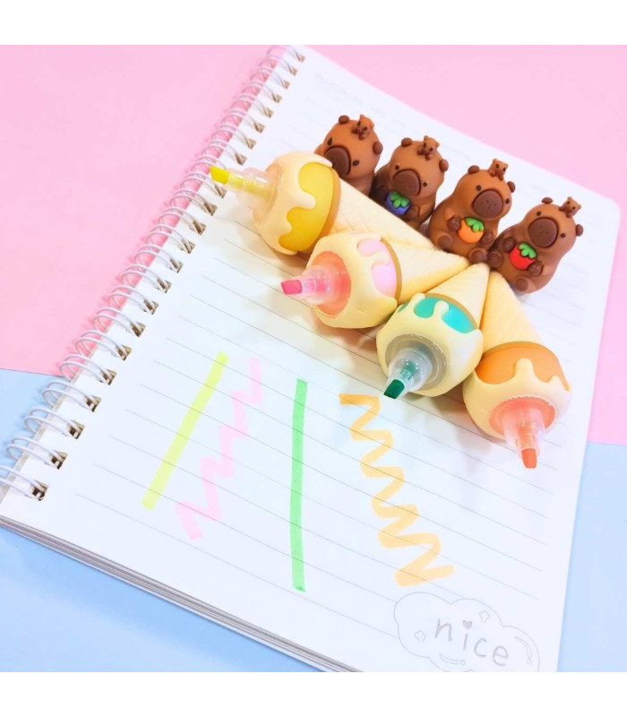 Resaltador forma cono de helado surtido