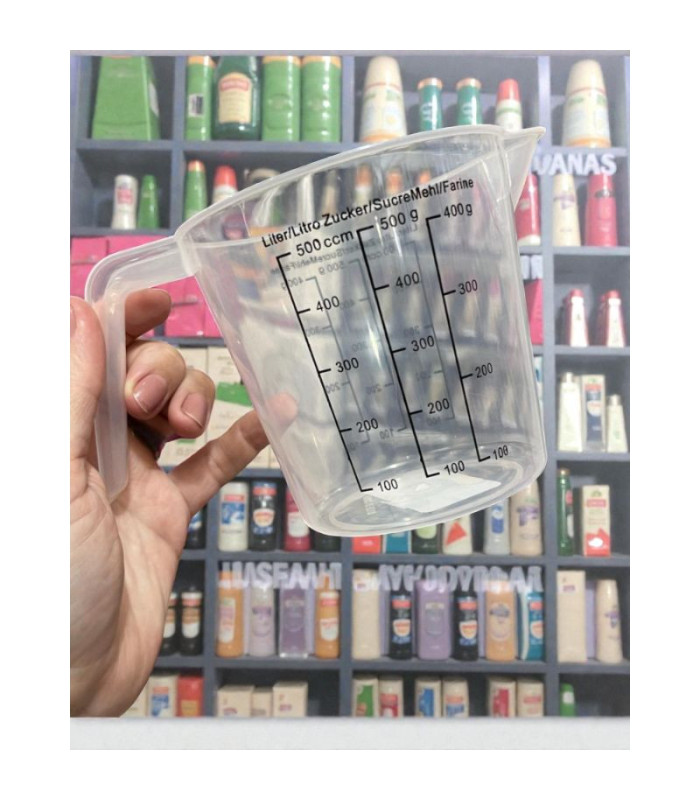 Jarra medidora de plástico 500ml