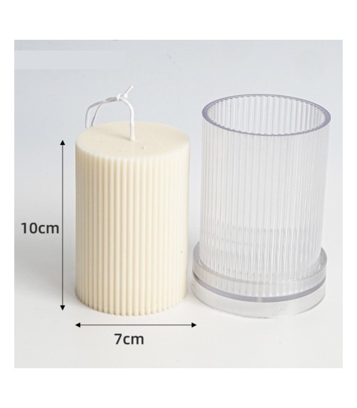 Molde acrílico cilindro acanalado 10.5x8.5cm