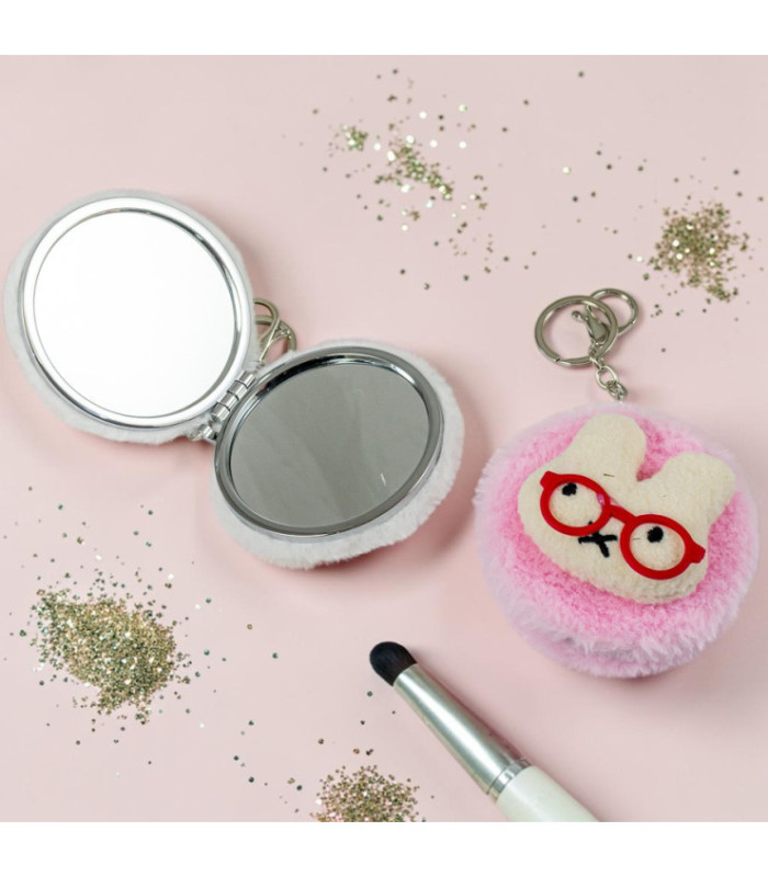 LLAVERO ESPEJO DOBLE DE PELUCHE