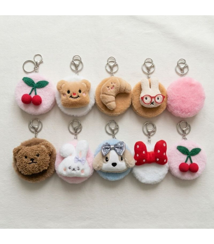 LLAVERO ESPEJO DOBLE DE PELUCHE