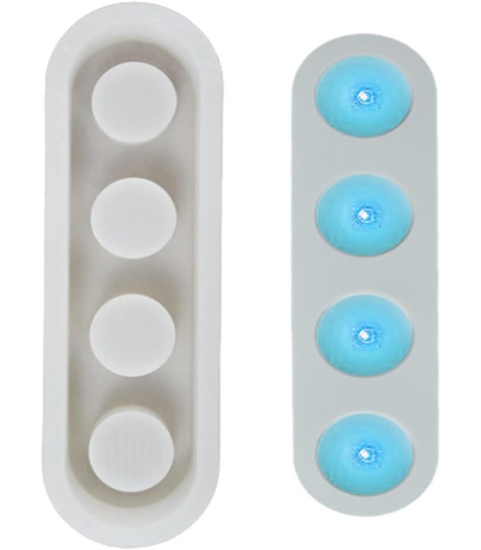 Molde de silicona porta vela 4 orificios 25.5x8cm