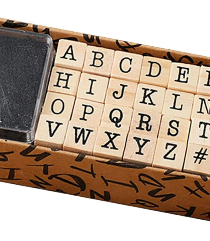 SELLO MADERA LETRA Y NUMERO 40PCS