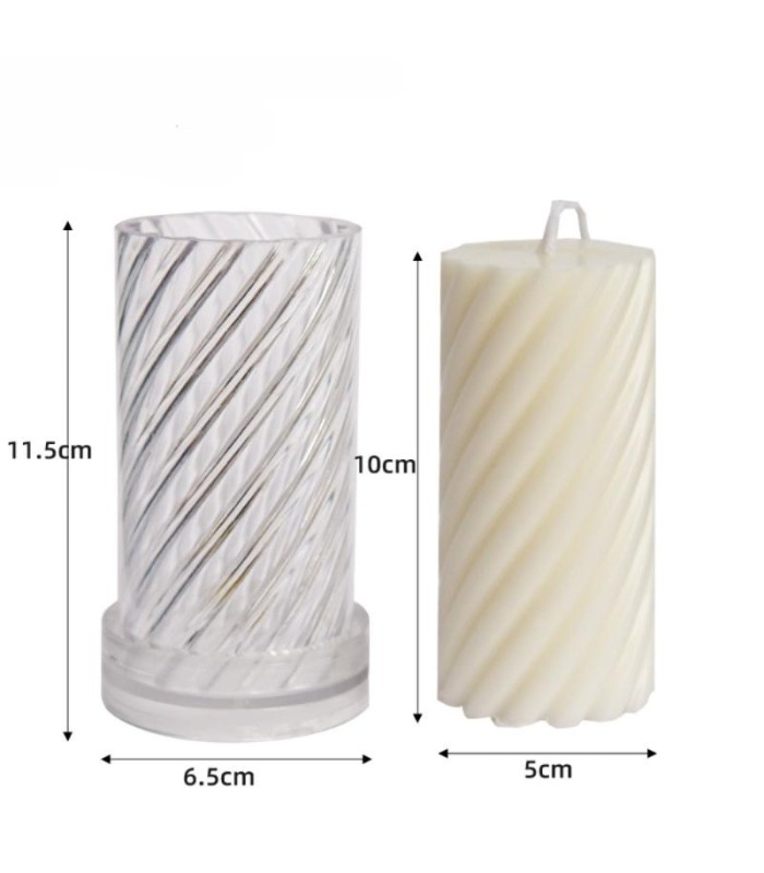 Molde acrílico cilindro acanalado 11x6.5cm