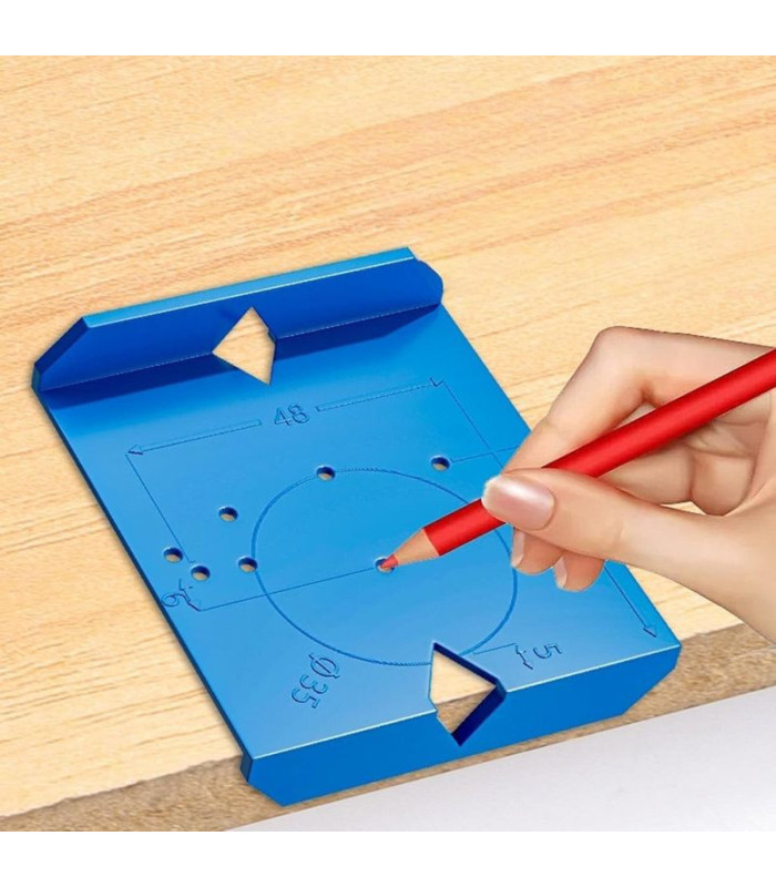 PLANTILLA DE GUIA PARA PERFORACION DE BISAGRA GOLPETE