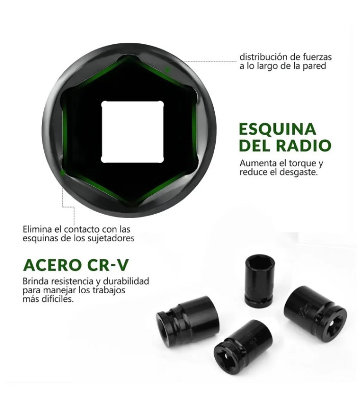 JUEGO TUBO DE IMPACTO 1/2 8-24 38MM 10PCS