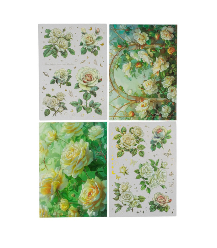 STICKER ROSA COLOR BLANCO Y VERDE QWHK-6-02