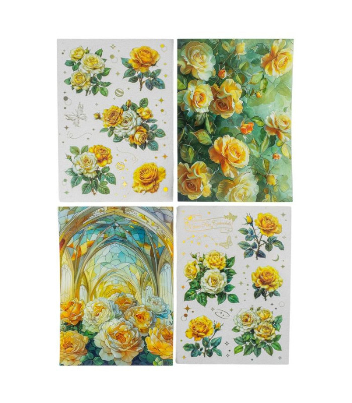 STICKER ROSA DORADO Y AMARILLO QWHK-6-05