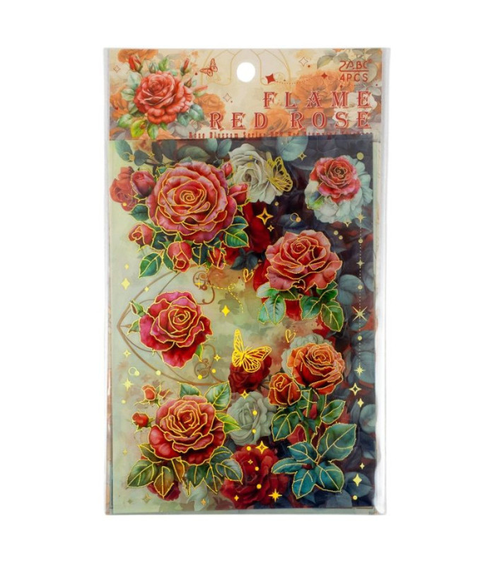 STICKER ROSA ROJA QWHK-6-06