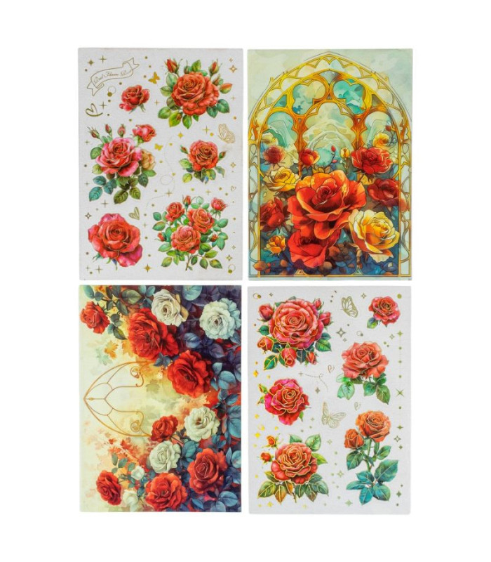 STICKER ROSA ROJA QWHK-6-06