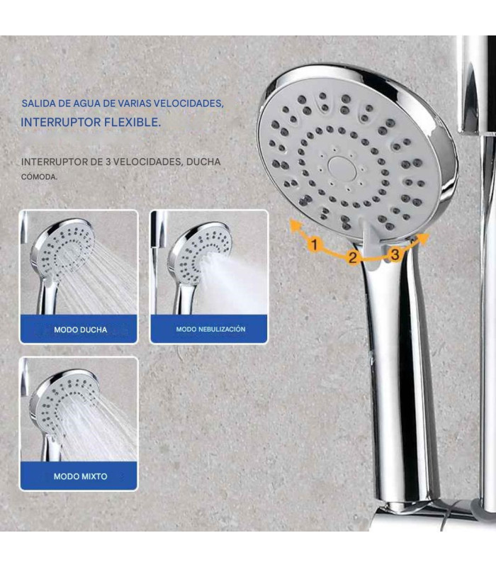 SET DUCHA COLUMNA CROMADO MONOCOMANDO
