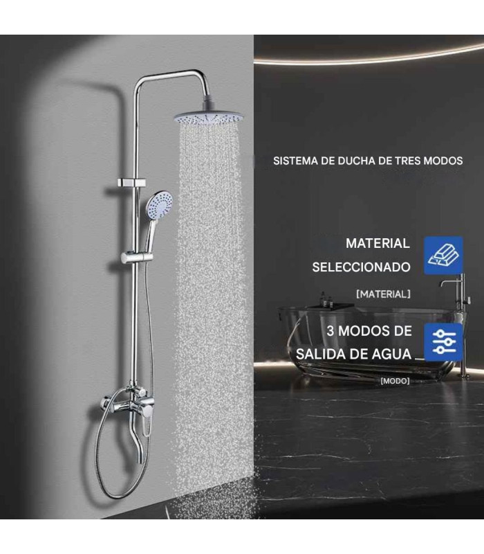 SET DUCHA COLUMNA CROMADO MONOCOMANDO