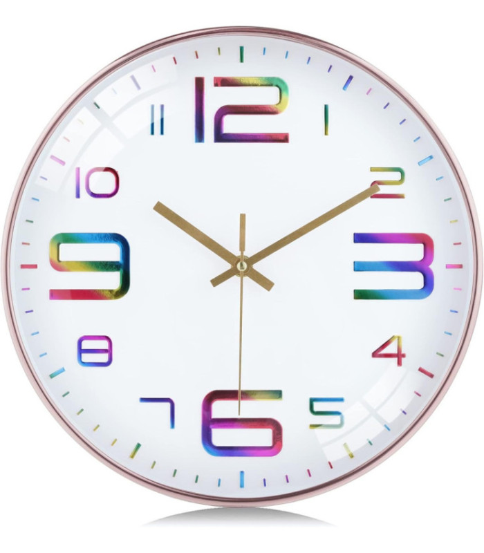 RELOJ CIRCULAR COLORIDO 21.5CM