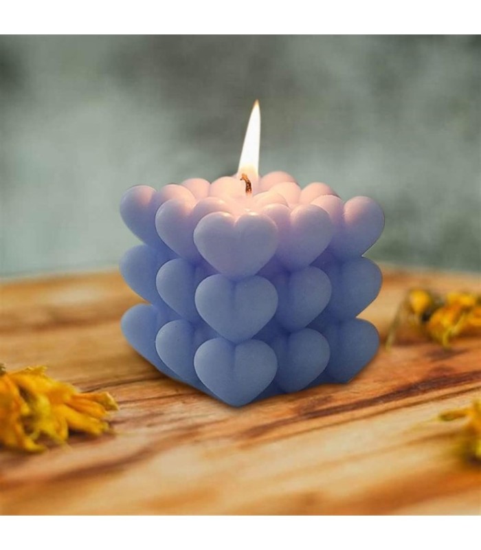Molde de silicona burbuja de corazón para vela 6.5
