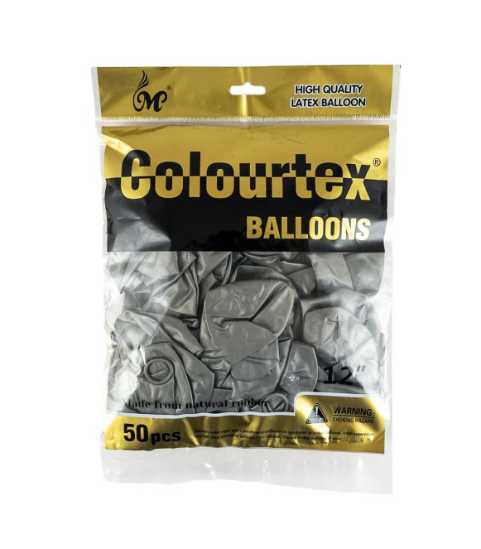 GLOBO LISO 12  GRIS 50PCS