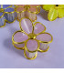 PINZA CABELLO FLOR BORDE DORADO 7CM