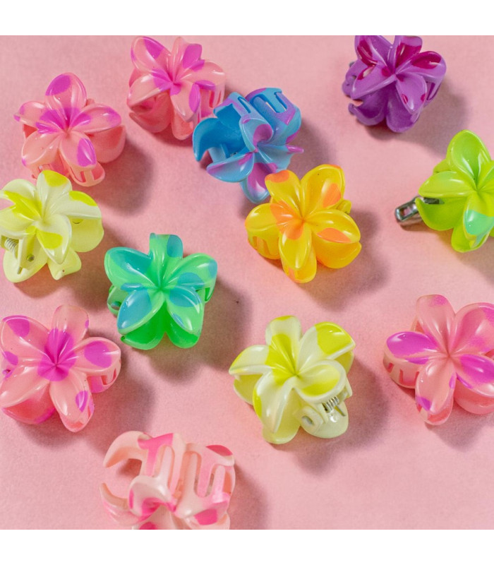 SET DE PINZAS CABELLO FLOR 2.5CM 12PC