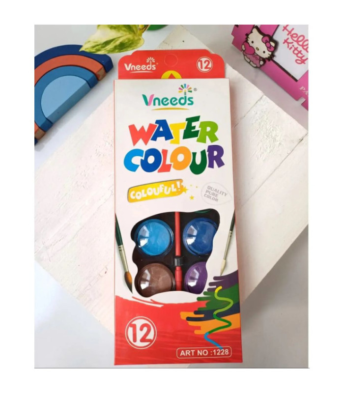 TEMPERA ACUARELA 12 COLORES VNEEDS