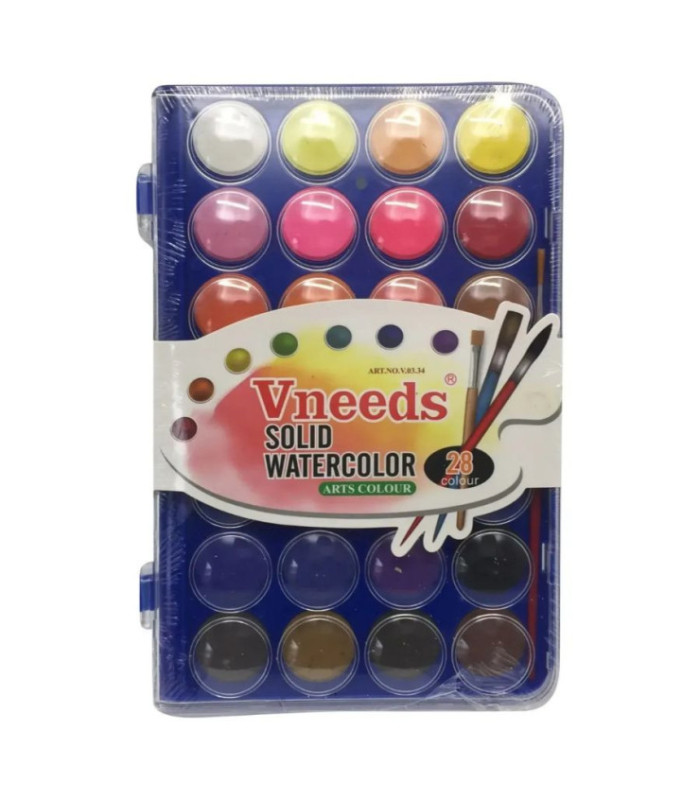 TEMPERA ACUARELA 28 COLORES VNEEDS