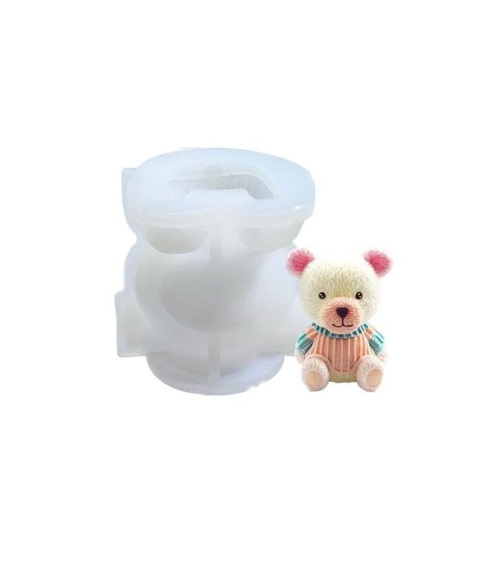 Molde de silicona oso con sueter 95x91mm