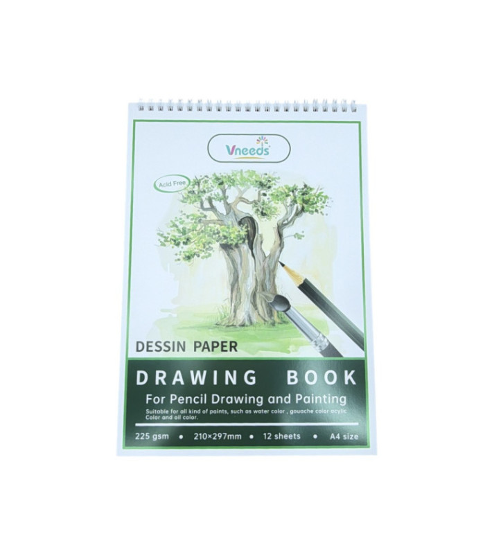 BLOC DE HOJAS P/ DIBUJO A4 12PAG 225GSM VNEEDS