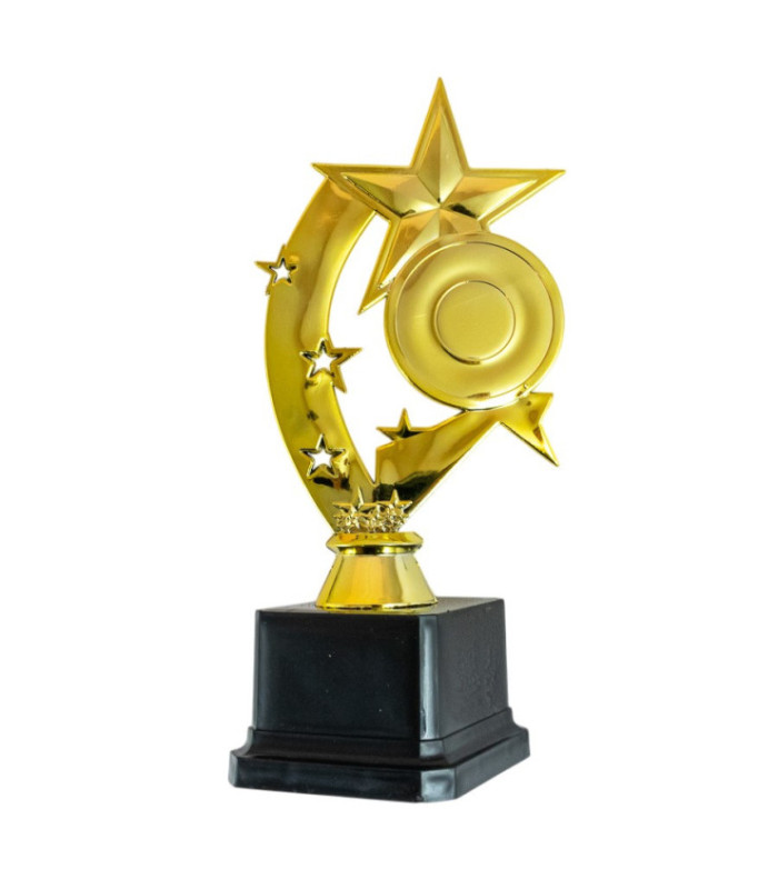 TROFEO INSIGNIA ESTRELLA BASE NEGRO 22CM