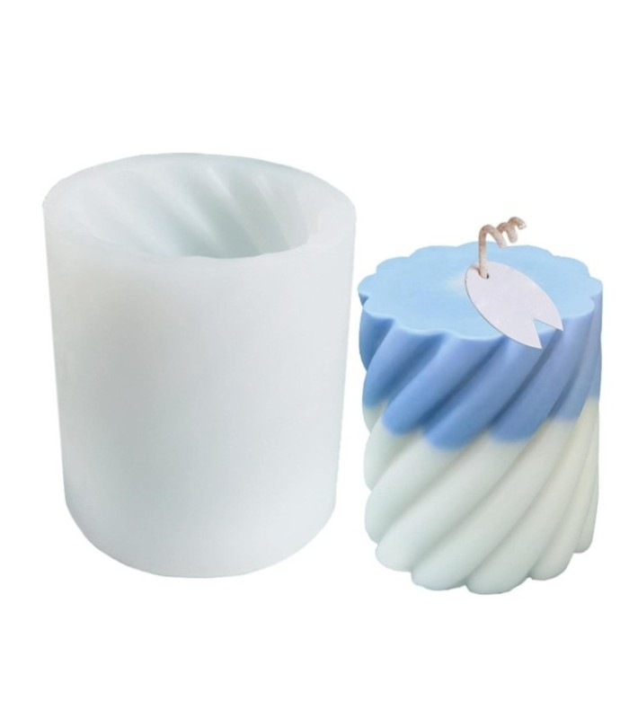 Molde de silicona cilíndrico borde espiral 9.2x8cm