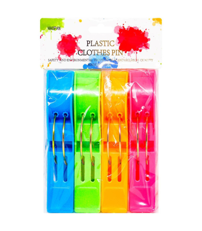 PINZA P/ ROPA PLASTICO 4PCS