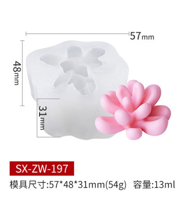 Molde de silicona suculenta 57x48mm