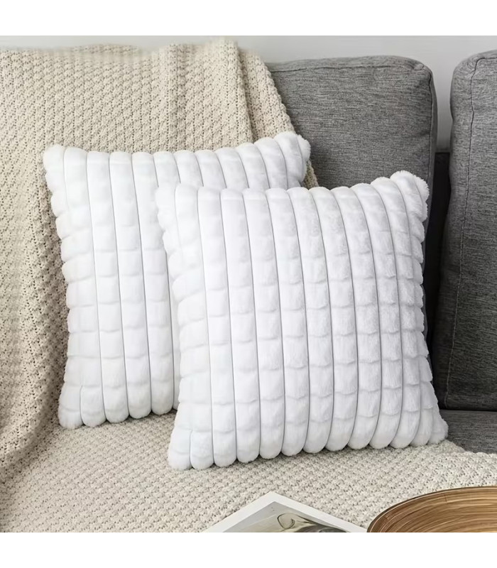 FUNDA P/ ALMOHADA TERCIOPELO A CUADROS 42x42CM