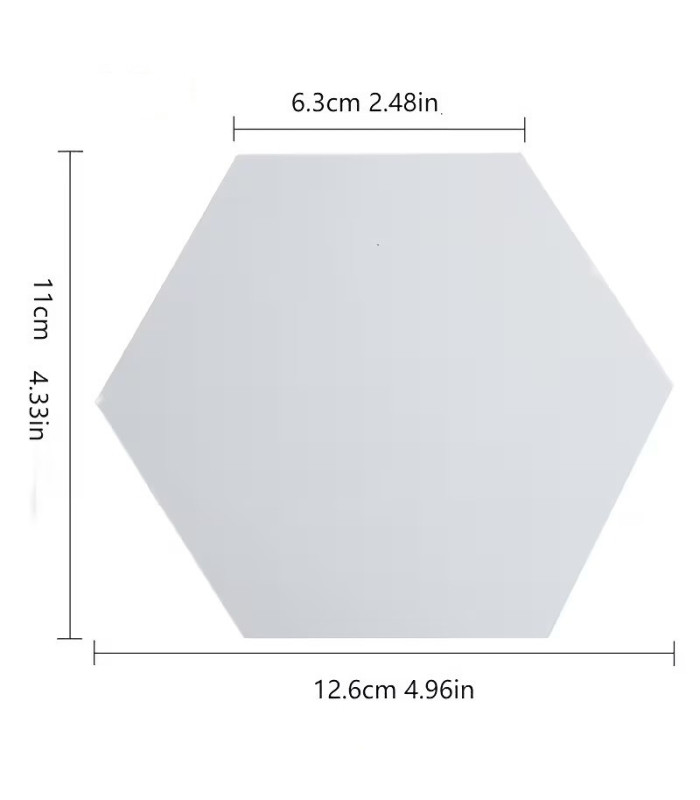 ESPEJO ADHESIVO HEXAGONAL 12.6x11x6.3CM 6PCS