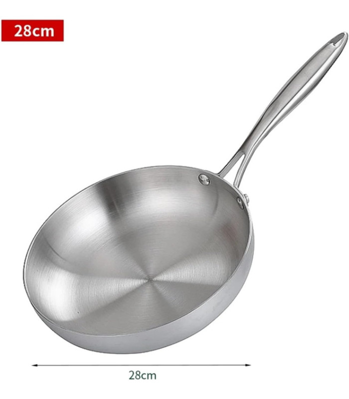 SARTEN ACERO INOX 28CM