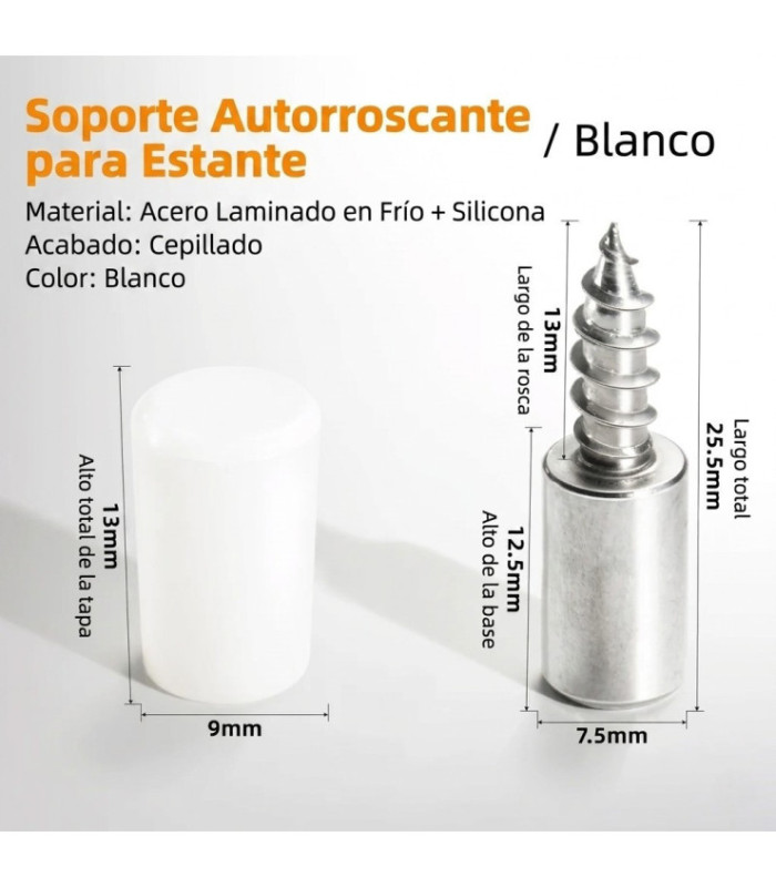 TORNILLO SOPORTE P/ REPISA SILICONADO BLANCO
