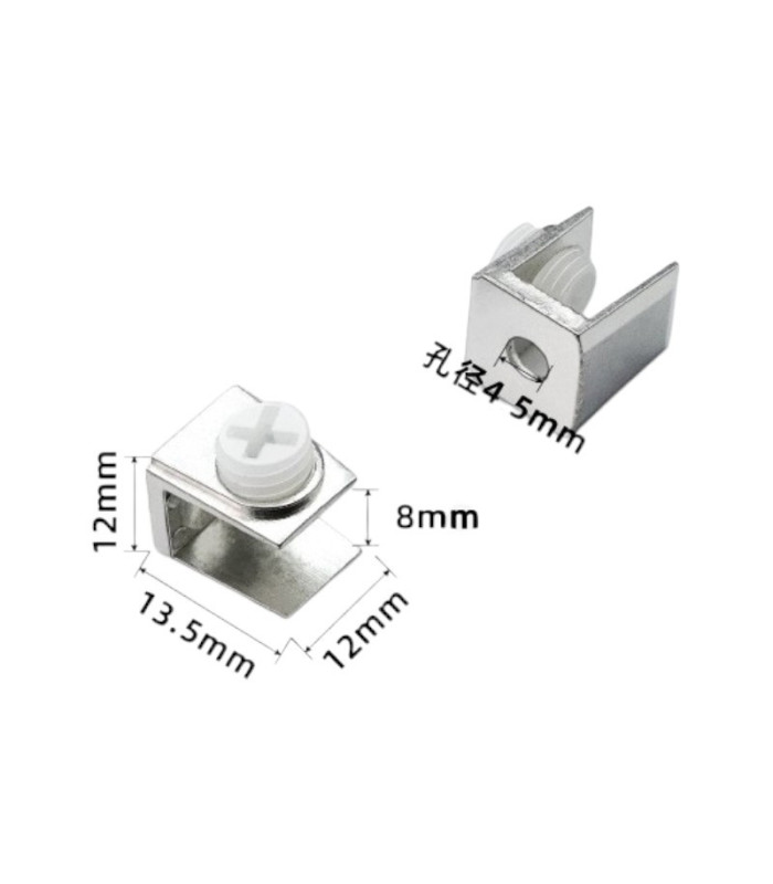 SOPORTE CLIP P/ VIDRIO 8MM