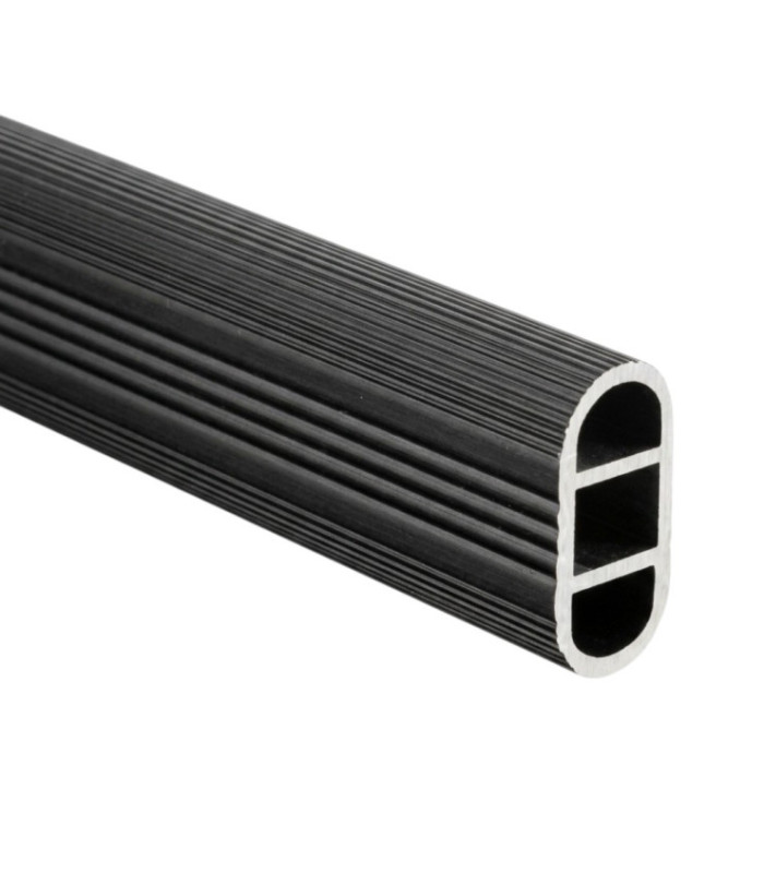 TUBO DE ALUMINIO OVALADO 51-300CM NEGRO