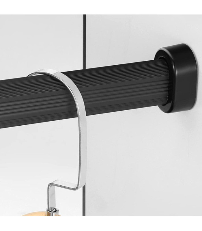 TUBO DE ALUMINIO OVALADO 51-300CM NEGRO