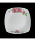 PLATO PLAYO CUADRADO CON ROSA 21CM